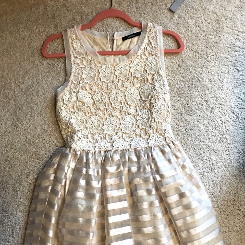 Cream and champagne mini dress